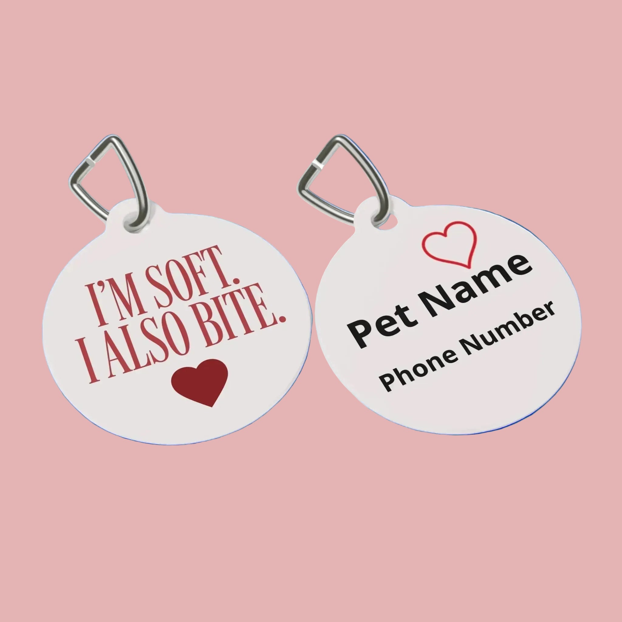 I’m Soft. I Also Bite. | Personalized ID Charm